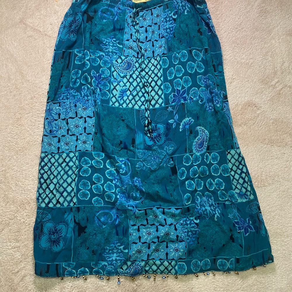 Notations Blue Patchwork Maxi Skirt - image 2